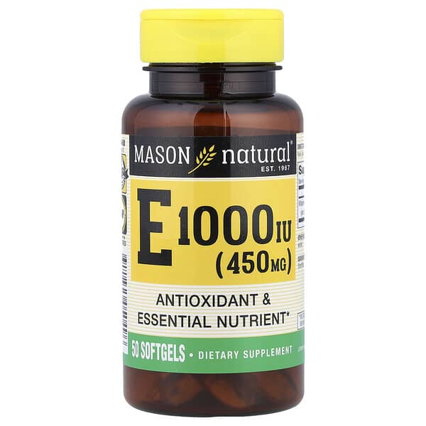 Vitamin E, 450 mg (1000 IU), 50 Softgels
