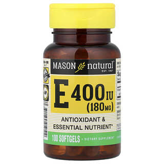 Mason Natural, Vitamina E, 180 mg (400 UI), 100 cápsulas blandas