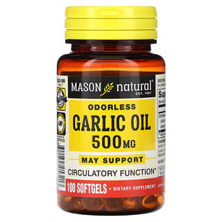 Mason Natural, Odorless Garlic Oil, 500 mg , 100 Softgels