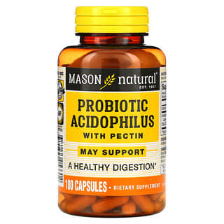 Mason Natural, Probiótico Acidophilus com Pectina, 100 Cápsulas