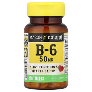 Mason Natural, Vitamina B6, 100 comprimidos