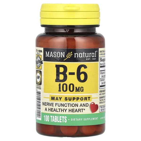 Vitamin B6, 100 Tablets