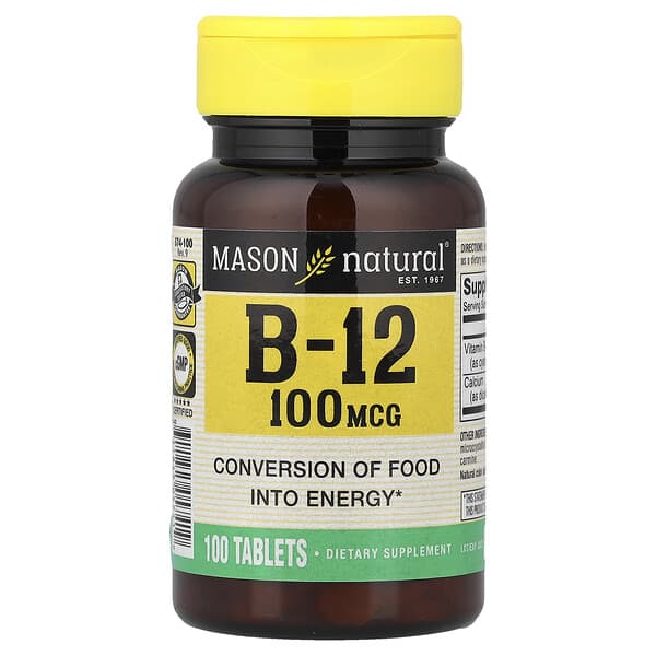Mason Natural, 비타민B12, 100정