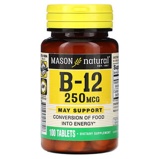 Mason Natural, B12, 250 mcg, 100 comprimidos