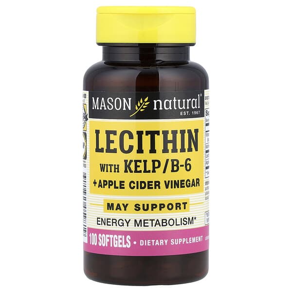 Lecithin with Kelp/B-6 + Apple Cider Vinegar, 100 Softgels