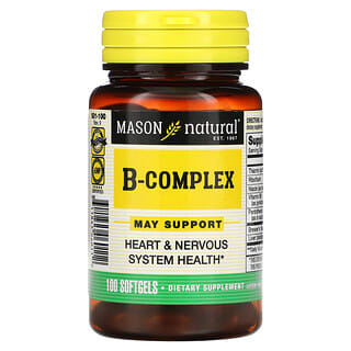 Mason Natural, комплекс витаминов группы В, 100 капсул
