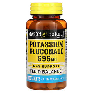 Mason Natural, глюконат калия, 595 мг, 100 таблеток