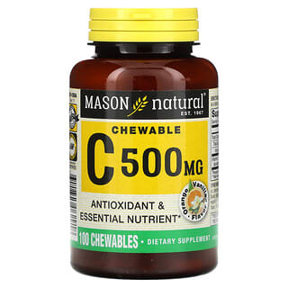 Mason Natural, Witamina C, pomarańcza z wanilią, 500 mg, 100 tabletek do ssania