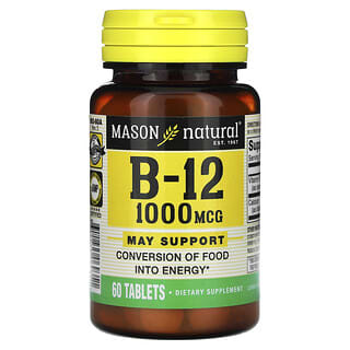 Mason Natural, 維生素 B-12，1,000 微克，60 片