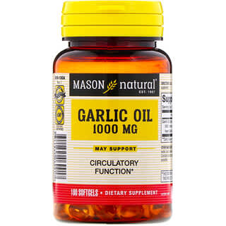 Mason Natural, Aceite de ajo, 1000 mg, 100 cápsulas blandas