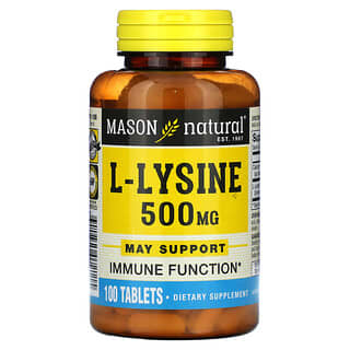 Mason Natural, L-lysine, 500 mg, 100 comprimés