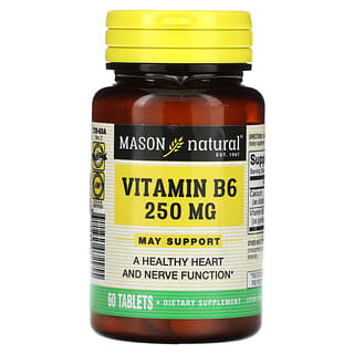 Mason Natural, Vitamina B6, 250 mg, 60 comprimidos
