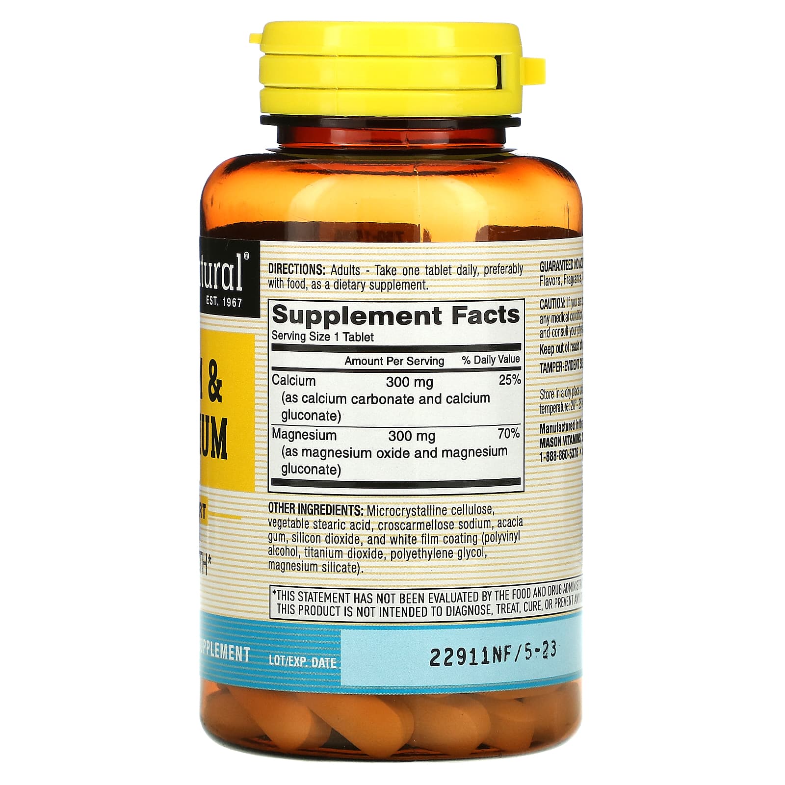 Mason Natural, Calcium & Magnesium, 100 Tablets