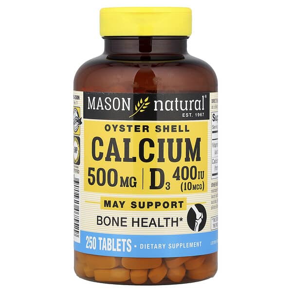 Mason Natural Oyster Shell Calcium Plus D3, 250 Tablets