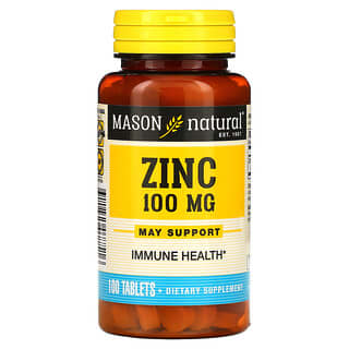 Mason Natural, Zinc, 100 mg, 100 comprimés