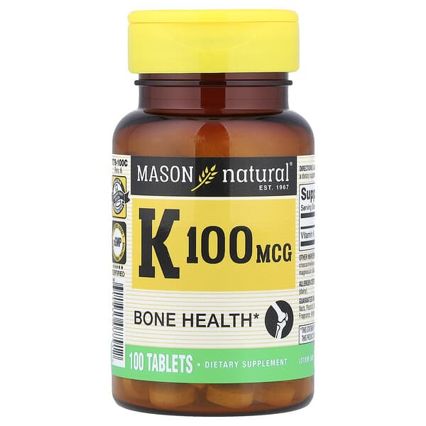 Mason Natural, 비타민 K, 100mcg, 100정