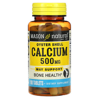 Mason Natural, Calcio de concha de ostra, 500 mg, 100 comprimidos