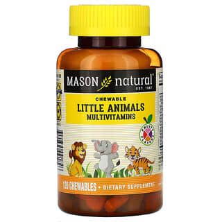 Mason Natural, Little Animals, мультивитамины, фруктовый вкус, 120 жевательных таблеток
