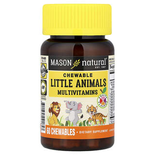 مايسن ناتورالز‏, Little Animal Multivitamins ، بنكهة الفواكه ، 60 قرصًا للمضغ