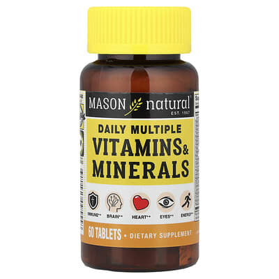 Mason Natural, Daily Multivitamins & Minerals, 60 Tablets