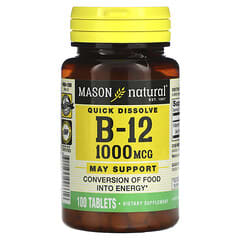 Mason Natural, Vitamin B-12, Quick Dissolve, 1,000 Mcg, 100 Tablets