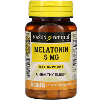 Mason Natural, Мелатонин, 5 мг, 60 таблеток