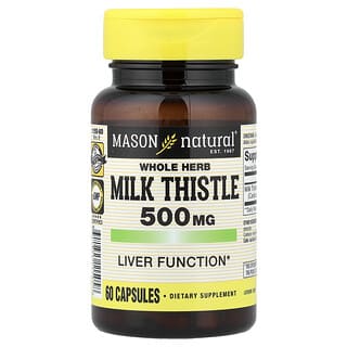 Mason Natural, Whole Herb Milk Thistle, 500 mg, 60 Capsules