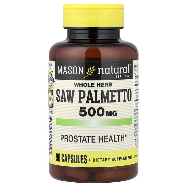 Whole Herb Saw Palmetto, 500 mg, 90 Capsules