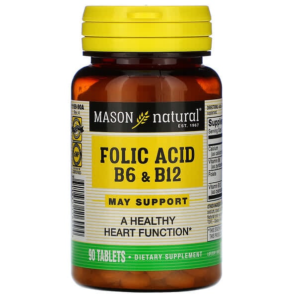 Mason Natural Folic Acid B6 And B12 90 Tablets