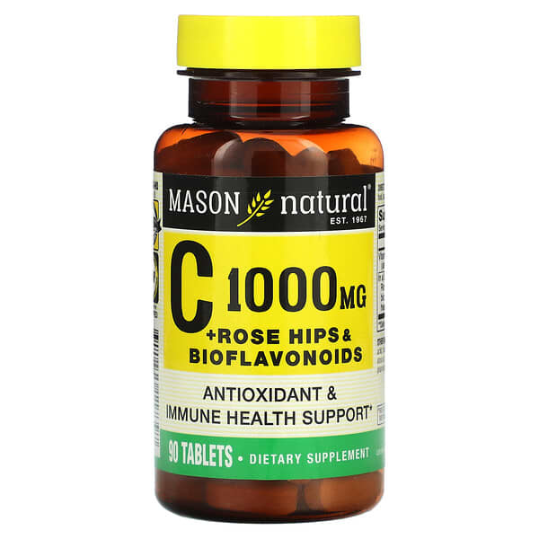 Mason Natural Vitamin C With Rose Hips And Bioflavonoids 1000 Mg 90 Tablets 7520