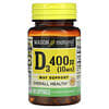 Vitamina D3, 10 mcg (400 UI), 100 cápsulas blandas