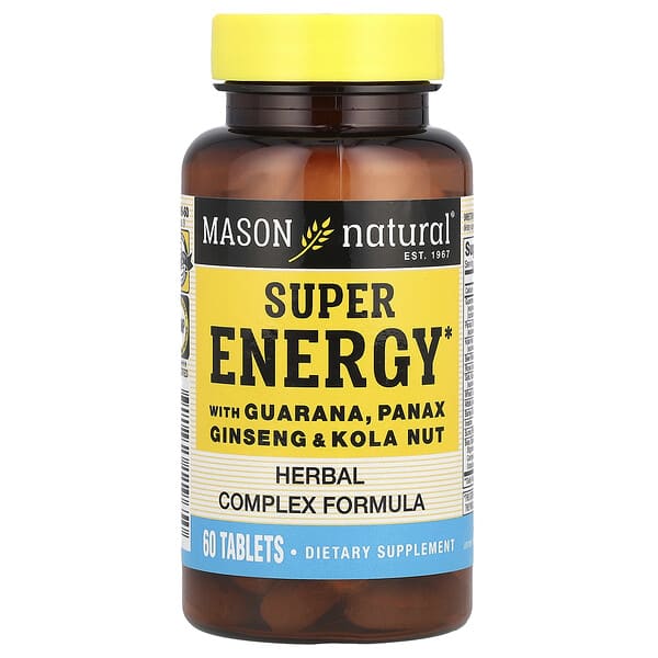Super Energy with Guarana, Panax Ginseng & Kola Nut, 60 Tablets