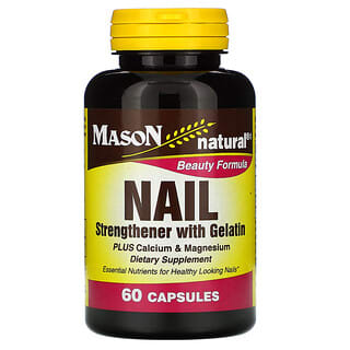 Mason Natural, 指甲強化劑，含明膠，60粒膠囊