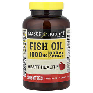 Mason Natural, Aceite de pescado, 1000 mg, 200 cápsulas blandas