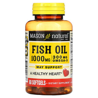 Mason Natural, Omega-3 Fish Oil, Omega-3-Fischöl, 60 Weichkapseln
