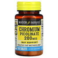 Mason Natural, Picolinato de cromo, 200 mcg, 100 comprimidos