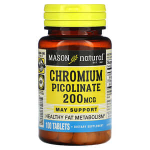 Mason Natural, Picolinato de cromo, 200 mcg, 100 comprimidos