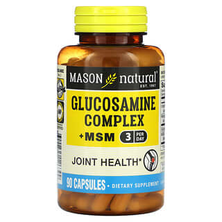 Mason Natural, グルコサミンコンプレックス＋MSM（メチルスルフォニルメタン）、90粒