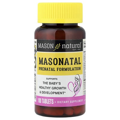 Mason Natural, MasoNatal Prenatal Formula, 100 Tablets