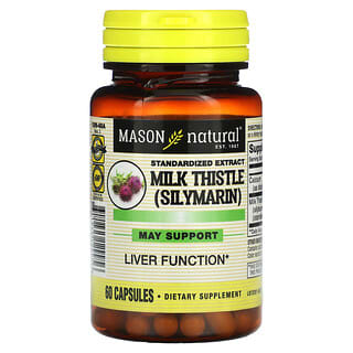 Mason Natural, 水飛薊標準化提取物（水飛薊素），60 粒膠囊