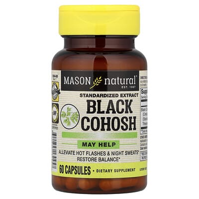 Mason Natural, Black Cohosh, Standardized Extract, 40 mg, 60 Capsules