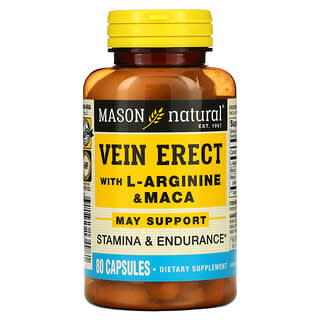Mason Natural, Vein Erect with L-Arginine & Maca，80 粒膠囊