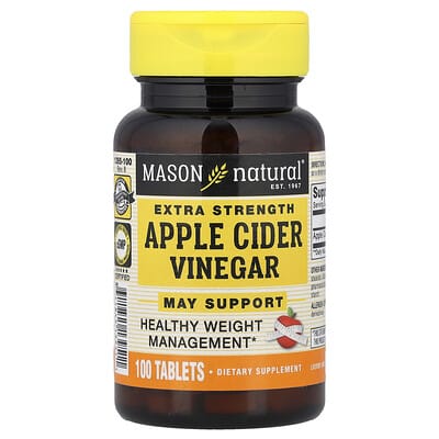 Mason Natural, Apple Cider Vinegar, 100 Tablets (500 mg Each Tablet)