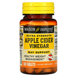 Mason Natural, Vinagre de sidra de manzana con concentración extra, 100 comprimidos