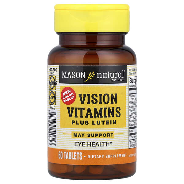 Mason Natural, 維生素 + 葉黃素視力保護片，60 片裝