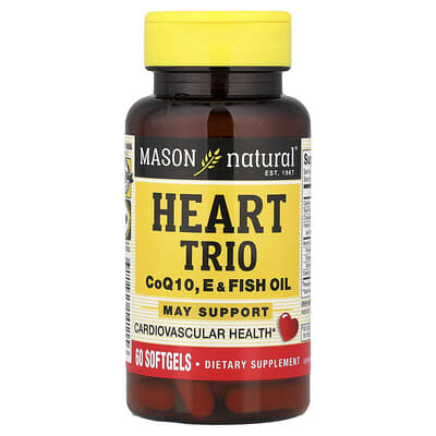 Mason Natural, Heart Trio, CoQ10, Vitamin E & Fish Oil, 60 Softgels