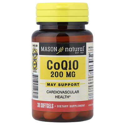 Mason Natural, Coenzyme Q10, 200 mg, 30 Softgels