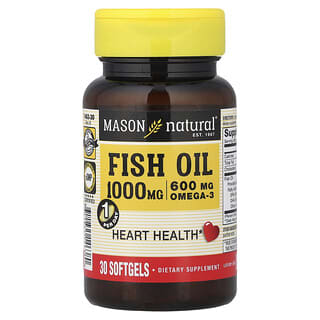 Mason Natural, フィッシュオイル、1,000mg、ソフトジェル30粒
