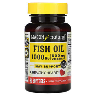 Mason Natural, 魚油，1,000 毫克，30 粒軟凝膠