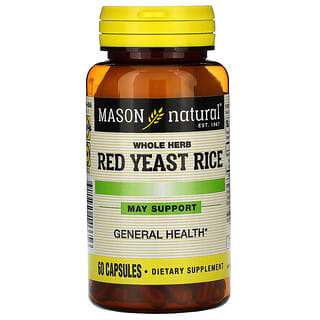 Mason Natural, أرز الخميرة الحمراء بالأعشاب الكاملة ، 60 كبسولة